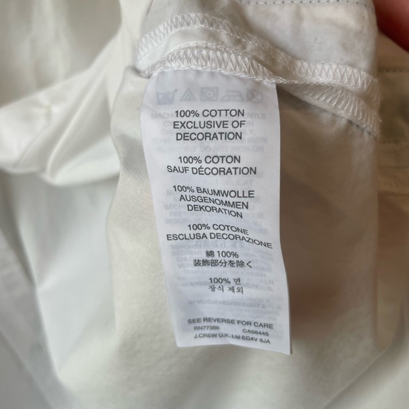 Jcrew White Cotton Button Down with Side detail - Picture 7 of 8